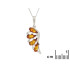 Pandantiv cu picătură de chihlimbar coniac, din argint 925 rodiu, înălțime 2,7+1 cm