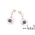 Oorbellen met rond doublet blauwe opaal, in gerhodineerd zilver 925
