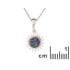 İkili opal ve zirkonyum oksit Kolye ucu, 925 rodyum kaplama gümüş, 1+0,8 cm