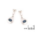 Boucles d'oreilles avec opale bleue doublet ovale, en argent rhodié 925