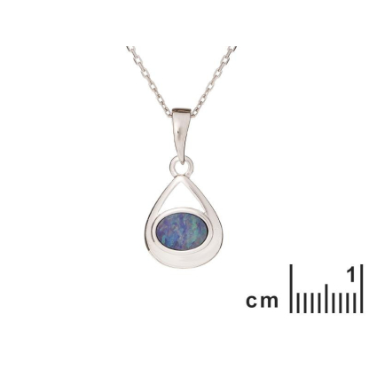 925 rodyum kaplama gümüş ikili mavi opal Kolye ucu, yükseklik 1,3+0,8 cm