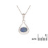 Pendant with blue opal doublet, in rhodium-plated silver 925, height 1.3+0.8 cm