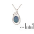 Hanger met doublet blauwe opaal, in 925 gerhodineerd zilver, hoogte 2 cm
