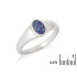 Bague avec opale bleue doublet d'Australie ovale, en argent rhodié 925