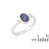 Bague avec opale doublet ovale et oxyde de zirconium, en argent rhodié 925