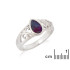 Ring met Australische doublet blauwe opaaldruppel, in 925 gerhodineerd zilver