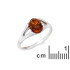 Ring mit natürlichem Cognac-Bernstein aus der Ostsee oval, aus rhodiniertem Silber 925