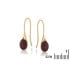 Orecchini con ambra naturale cognac, in argento dorato 925