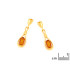 Boucles d'oreilles avec ambre cognac naturel, en argent rhodié 925