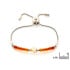 Pulsera con bola de ámbar y cristal de Swarovski, en plata 925 rodiada