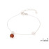 Pulseira trevo com âmbar conhaque, em prata 925 banhada a ródio, comprimento 16+3,5 cm