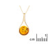 Collier avec ambre cognac, en argent doré 925, longueur 45 + 3 cm