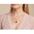 Collier avec ambre cognac, en argent doré 925, longueur 45 + 3 cm