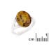 Ring met natuurlijk cognac amber uit de Baltische Zee ovaal, gemaakt van gerhodineerd zilver 925