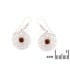 Boucles d'oreilles fleur de vie avec ambre cognac naturel, en argent rhodié 925