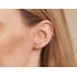 Pendientes con ámbar miel natural redondo, en plata 925 rodiada