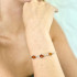 Armband mit Cognac-Bernstein-Tropfen, aus 925 rhodiniertem Silber, Länge 16+3 cm