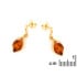 Boucles d'oreilles avec ambre cognac naturel, en argent doré 925