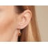 Boucles d'oreilles avec ambre cognac naturel, en argent doré 925