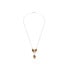 Colier cu chihlimbar cognac naveta, din argint 925 rodiu, lungime 42+3 cm