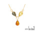 Necklace with multi-colored amber, in 925 gold plated silver, length 42 + 3 cm