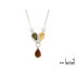 Colier cu picătură de chihlimbar multicolor, din argint 925 placat cu rodiu
