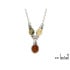 Collana con ambra ovale multicolore, in argento 925 rodiato