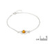 Pulseira Ginkgo com âmbar conhaque, prata 925 banhada a ródio, 16 + 3 cm