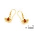 Boucles d'oreilles pendantes ginkgo avec ambre cognac naturel, argent doré