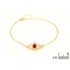 Bracelet lotus avec ambre cognac, argent doré 925, 15 + 3 cm