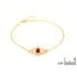 Lotus armband met cognac amber, goudkleurige zilver 925, 15 + 3 cm