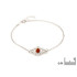 Pulsera Lotus con ámbar coñac, plata 925 rodiada, 15 + 3 cm