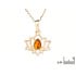 Pendentif lotus avec ambre cognac naturel goutte, en argent doré 925