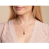 Collana acchiappasogni con ambra cognac, in argento dorato 925, lunghezza 42+3 cm