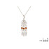 Collana acchiappasogni con pallina d'ambra cognac, in argento 925 rodiato, 42+3 cm
