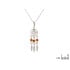 Collier attrape-rêves avec ambre cognac boule, en argent rhodié 925, 42 + 3 cm