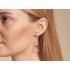 Boucles d'oreilles attrape-rêves avec ambre cognac naturel, en argent doré 925