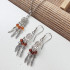 Dreamcatcher earrings with cognac amber ball, in 925 rhodium silver