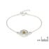 Bracciale albero della vita con ambra verde, in argento 925 rodiato, lunghezza 17+3 cm
