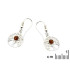 Boucles d'oreilles arbre de vie avec ambre cognac naturel, en argent rhodié 925