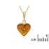 Pendentif coeur avec ambre cognac naturel, en argent doré 925, hauteur 1,4+1 cm