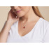 Pendentif coeur avec ambre cognac naturel, en argent rhodié 925, hauteur1,4+1 cm