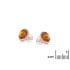 Clous d'oreilles avec ambre cognac de la mer Baltique ovale, argent vieilli 925