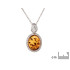 Pendentif avec ambre cognac ovale, en argent vieilli 925, hauteur 1+0,6 cm