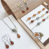 Drop earrings with multi-colored amber, in 925 rhodium silver