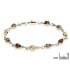 Pulseira com gota âmbar multicolorida, em prata 925 banhada a ródio, comprimento 18 cm