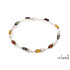 Pulsera con lanzadera de ámbar multicolor, en plata 925 rodiada, longitud 18 cm