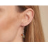 Dangle earrings with multi-colored amber, in 925 rhodium silver