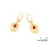 Boucles d'oreilles avec ambre cognac naturel, en argent doré 925