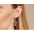 Boucles d'oreilles avec ambre cognac naturel, en argent doré 925